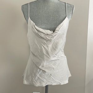 Silver / grey cowl neck camisole tank Zara